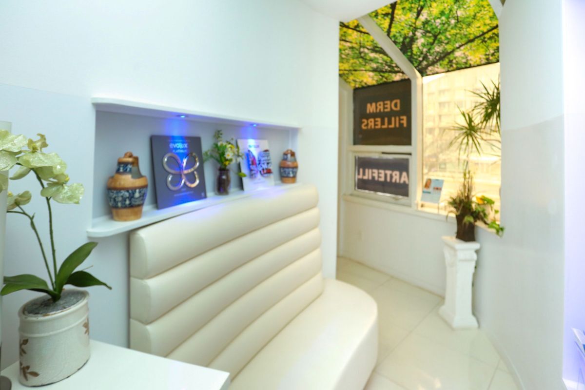 Patient lounge seating at a DR WW Dermatology office